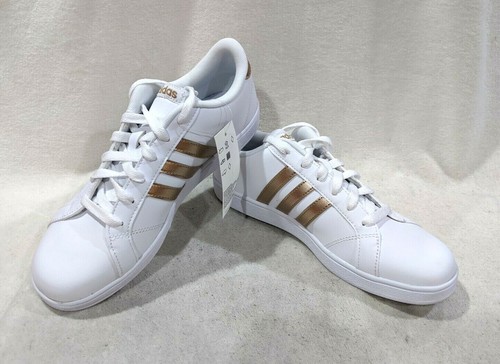 Sneakers Adidas Baseline K bianche rame da bambina taglia 7 nuove con etichette AQ0783