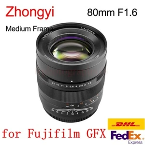 Zhongyi 80mm F1.6 Camera Lens Large Aperture For Fuji GFX GFX100S GFX100 GFX50S - Picture 1 of 11