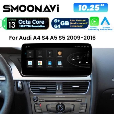 10,25'' Touch Screen Autoradio for Audi A4 B8 RS4 A5 Q5 64GB DAB GPS WIFI - Bild 1 von 4