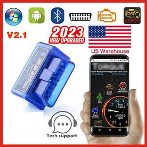 ELM327 OBD2 Code Reader Bluetooth Auto Interface Adapter Diagnostic-Tool Scanner - Foto 1 di 7