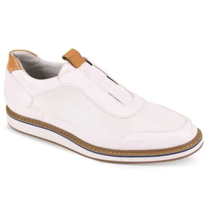 Giovanni Levi Men's Slip White Perforated Leather Casual Shoeas - Picture 1 of 1