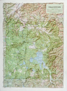 Mapa en relieve elevado del Parque Nacional de Yellowstone - Imagen 1 de 1