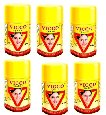 100G X 6 VICCO VAJRADANTI TOOTH POWDER SWOLLEN & BLEEDING GUMS TOOTHACHE 2025 - Image 1 of 4