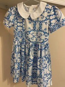 Pretty Blue/white Dress Little Girls Shein Size 120 - Picture 1 of 5