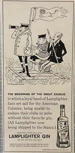 Lampenfeuerzeug Gin Vintage Printanzeige Werbung 50er Jahre - Bild 1 von 2