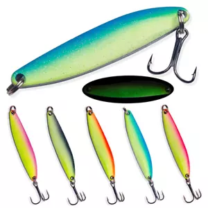 10PCS Glow Fishing Lures Spoons Bait Metal Crankbait Blade 6.5cm/14.5g Lure Bass - Picture 1 of 13