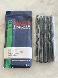 5 neue Nachi #501 Standard 13/32" Jobber Länge HSS Schwarzoxid Spiralbohrer Bits - Bild 1 von 1