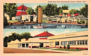 Toledo Ohio Walbridge Park Amusement Center Pavilion Linen Vtg Postcard F4 - Picture 1 of 2