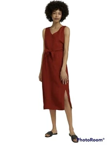 Tom Tailor Mine To Five A Line Midi Dress With Waistband Red Size 6 - Picture 1 of 7