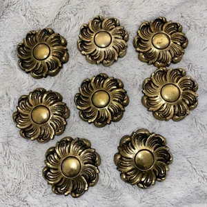 Set 8 maniglie pomello estraibile cassetto porta armadio rotondo floreale grande MCM vintage RARO 4" - Foto 1 di 15