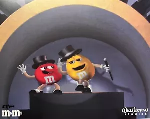 "Show Time" M&M's Cel Advertisement Art Ad Mars Candy Yellow Red Character Stage - Picture 1 of 1