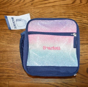 Pottery Barn Kids Mackenzie Ombre Glitter Lunch Box Scarlett NEW NWT - Picture 1 of 2