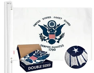 G128 - Bandera de la Guardia Costera de Estados Unidos | 3x5 pies | DOBLE CARA 210D bordada - Imagen 1 de 8