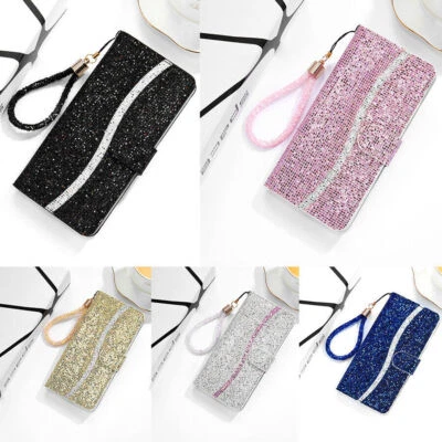 Glitter Bling Wallet Phone Case for iPhone 16 15 14 13 12 11 Pro Max XR 8 7 SE - Image 1 of 4