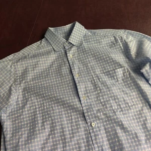 BRIONI SHIRT MEN LARGE BLUE GLEN CHECK PLAID LUXURY MADE ITALY - Picture 1 of 12