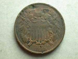 1868 Two Cent Piece - Picture 1 of 2