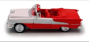Oldsmobile SUPER 88 Cabrio Welly modellino pressofuso 1955 ROSSO E BIANCO scala 1:24 - Foto 1 di 3
