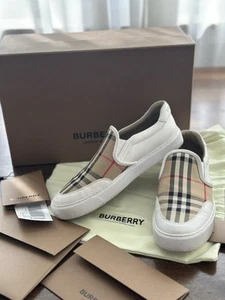 Burberry Slip-on Sneaker Damen Schuhe Gr. 37 weiß Vintage beige - Bild 1 von 11