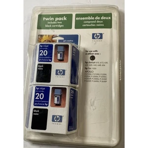 ¡NUEVO! 2 cartuchos de tinta negros originales HP 20 sellados caducados OCT 2004 - Imagen 1 de 2