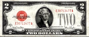 1928-G $2 "RED SEAL" Legal Tender VF-Fr. 1508 - Picture 1 of 3