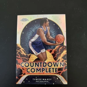 Tyrese Maxey 2024-25 Topps Chrome - Countdown Complete Blue Basketball #CC-9 - Picture 1 of 3