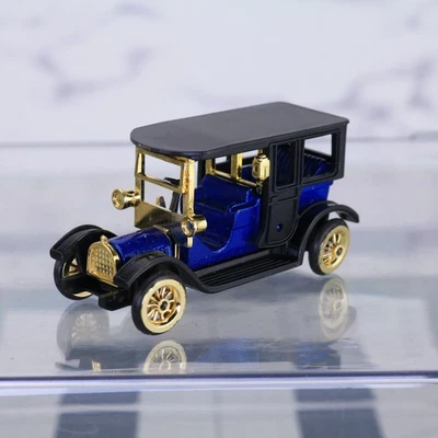Miniature Vintage Sedan Car Model Blue Gold Die-Cast Antique Auto 2.5" O Scale - Image 1 of 4