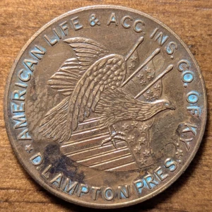 Louisville Kentucky KY American Life & Accident Insurance Co. Eagle Shield Token - Picture 1 of 4