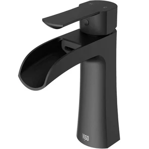 Paloma Single Handle Single-Hole Bathroom Faucet in Matte Black - Picture 1 of 7