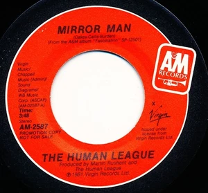 THE HUMAN LEAGUE - MIRROR MAN - A&M AM-2587 - 45 Record VG+ - Imagen 1 de 2