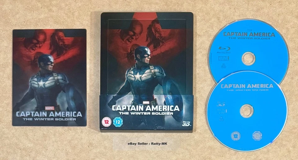 CAPTAIN AMERICA THE WINTER SOLDIER (UK) LENTICULAR 3D + BLU RAY STEELBOOK (READ) - Image 1 of 4