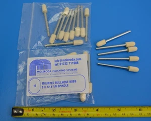 20 x Bob de pulido de fieltro nariz de toro montado MOLERODA 6mm x 12mm. Husillo de 1/8". - Imagen 1 de 3