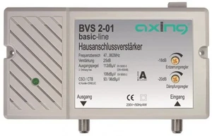 AXING BVS 2-01 Hausanschlussverstärker 25dB regelbar Kabel TV 862MHz - Bild 1 von 1