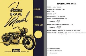 Indian 1951 - Indian Brave Manual - Repair, Overhaul, Parts List - Picture 1 of 1