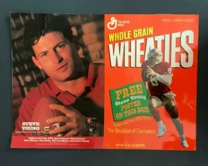 Steve Young 1993 Wheaties Cereal Box Full Poster 10 1/2" x 14 1/2" Unfolded - Picture 1 of 4