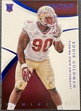 Panini Immaculate Collection Eddie Goldman Blue /10 #136 RC Florida State FSU