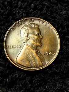 1945 P Lincoln Wheat Cent Misaligned Die Die Clash Skull Die Break - Picture 1 of 7