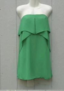 Mini Vestido de Cóctel BCBG Max Azria Runway Fei Verde Sin Tirantes Talla 2 - Imagen 1 de 12