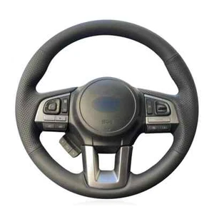 Black Artificial Leather Car Steering Wheel Cover for Subaru Legacy 2015 Outback - Picture 1 of 7