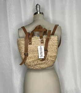 NUEVO CON ETIQUETAS XIX PALMS MUJER AISLANTE YUTE IMITACIÓN CUERO MOCHILA BOLSO MONEDERO BRONCEADO - Imagen 1 de 6