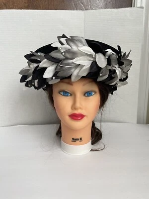 Sombrero de Lana Vintage Negro Doeskin Fieltro Bollman Negro con Corona Disfraz de Teatro EE. UU. Foto 1 de 4