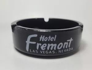 Vintage 1960's Las Vegas FREMONT Hotel Casino Black Glass Ashtray MCM - Picture 1 of 8