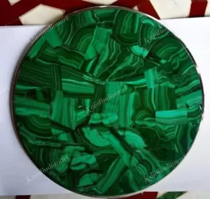 Malachite Semi Precious Stones Console Handmade Table / Green Marble table Top - Picture 1 of 7