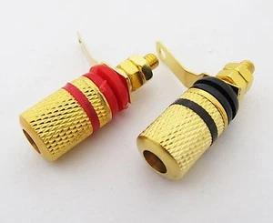 10 x Amplifier Speaker Binding Post Long gold copper solder Terminals Connectors - Picture 1 of 3