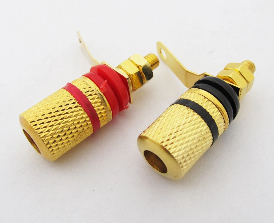 10 x Amplifier Speaker Binding Post Long gold copper solder Terminals Connectors - Image 1 of 1