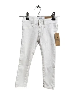 Pantalones de mezclilla ajustados elásticos Polo Ralph Lauren The Aubrie blancos para niñas pequeñas 2T - Imagen 1 de 5