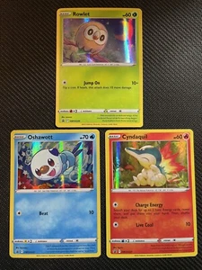 Rowlet Cyndaquil Oshawott Bundle SWSH220/SWSH221/SWSH222 Black Star Promos - Picture 1 of 7