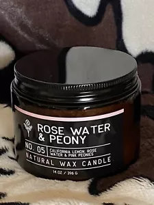 Jar Candle Natural Wax Melt 14 Oz. Rose water & Peony scented 3 wick - Picture 1 of 1