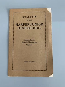 Vintage 1926 Harper Junior High School, Chicago. Foto Studenti Uso Genealogia - Foto 1 di 11
