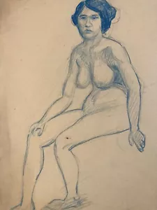 Zeichnung Atelier Akt Bleistift Auf Papier Nackte Frau Erotik 1920 Art Déco - Bild 1 von 7