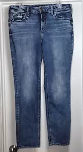 Women’s Silver Jeans 16 Suki Mid Rise Straight Medium Wash Whiskered (34x30)* - Picture 1 of 12